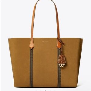 Tory Burch Perry Suede Brown Tote Bag